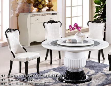 6 seater round marble dining room table furniture